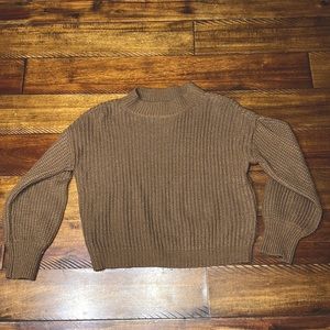 Gb girls brown bubble sleeve sweater